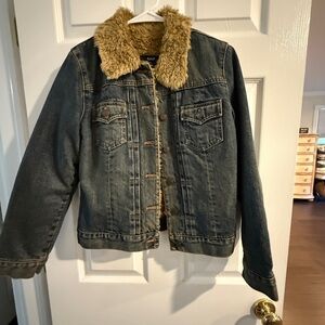 Jean jacket with Sherpa on the inside.